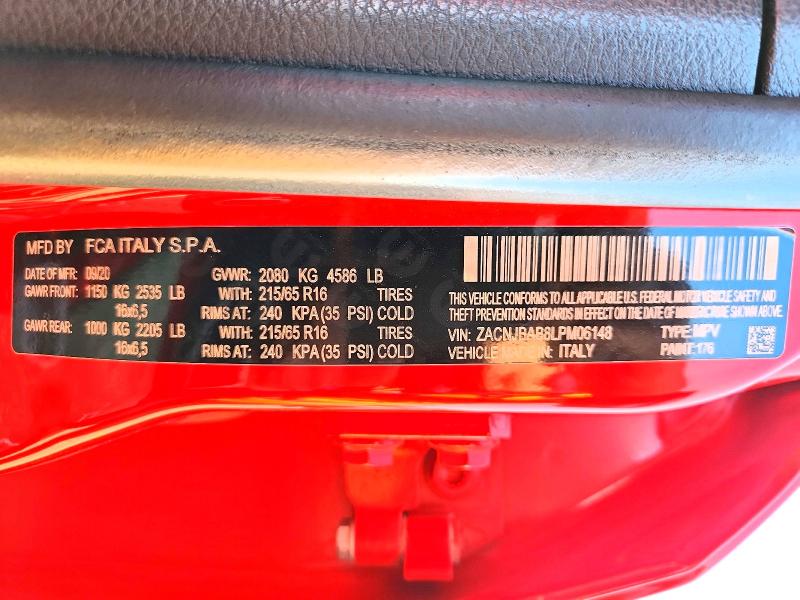 50486566 :رقم المزاد ، ZACNJBAB8LPM06148 vin ، 2020 Jeep Renegade مزاد بيع