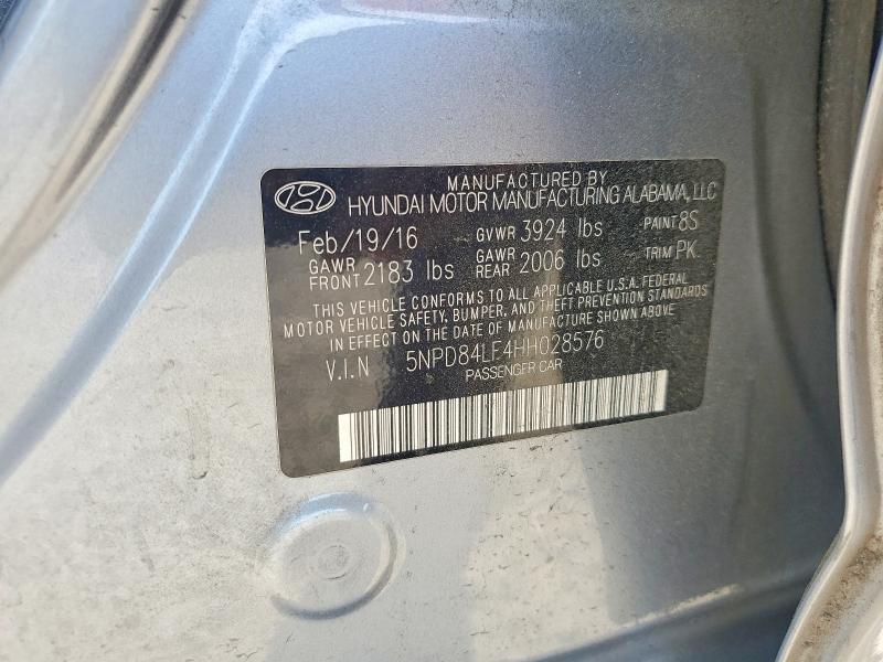 50840106 :رقم المزاد ، 5NPD84LF4HH028576 vin ، 2017 Hyundai Elantra مزاد بيع