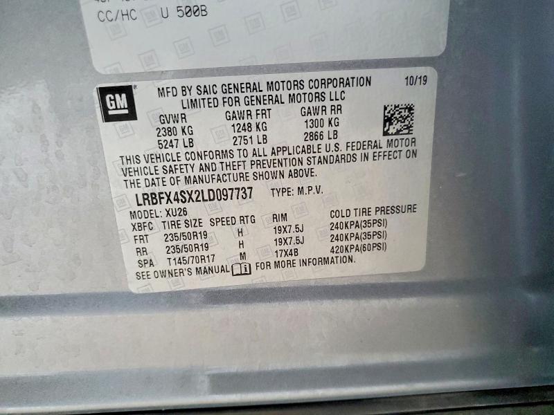 Продаж на аукціоні авто 2020 Buick Envision, vin: LRBFX4SX2LD097737, номер лоту: 50779066