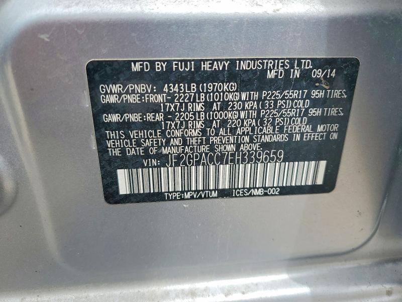 Aukcja sprzedaży 2014 Subaru Xv Crosstrek, vin: JF2GPACC7EH339659, numer aukcji: 51202476