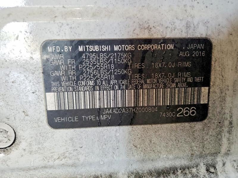 51324466 :رقم المزاد ، JA4AD2A37HZ000804 vin ، 2017 Mitsubishi Outlander مزاد بيع