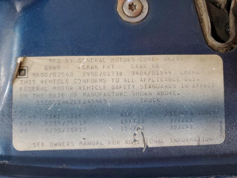 Продаж на аукціоні авто 1990 Chevrolet Gmt-400, vin: 1GCDC14K2LE245965, номер лоту: 41628846