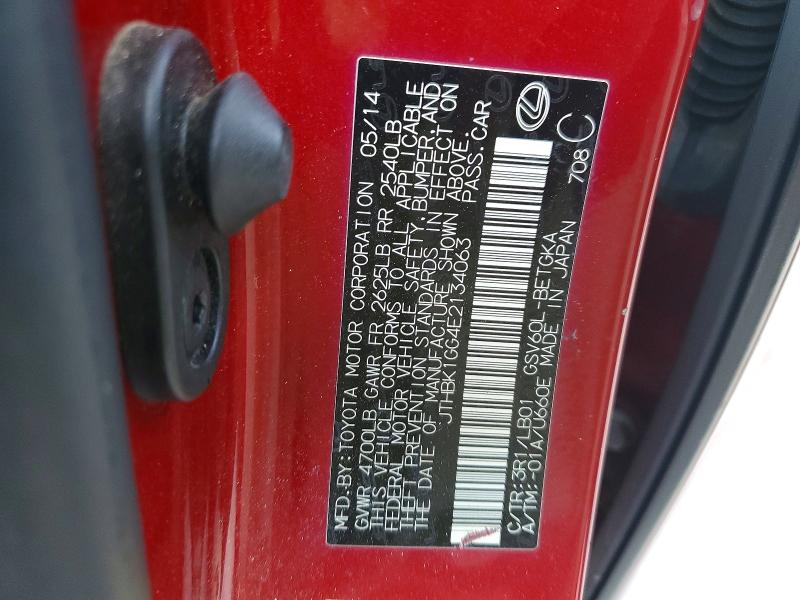 50145296 :رقم المزاد ، JTHBK1GG4E2134063 vin ، 2014 Lexus Es مزاد بيع