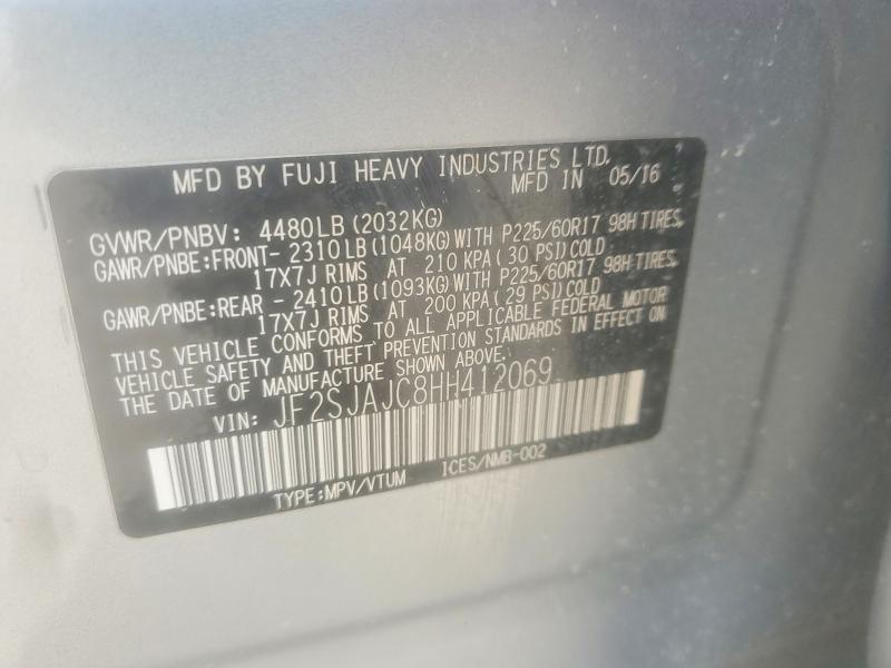 Aukcja sprzedaży 2017 Subaru Forester, vin: JF2SJAJC8HH412069, numer aukcji: 48945516