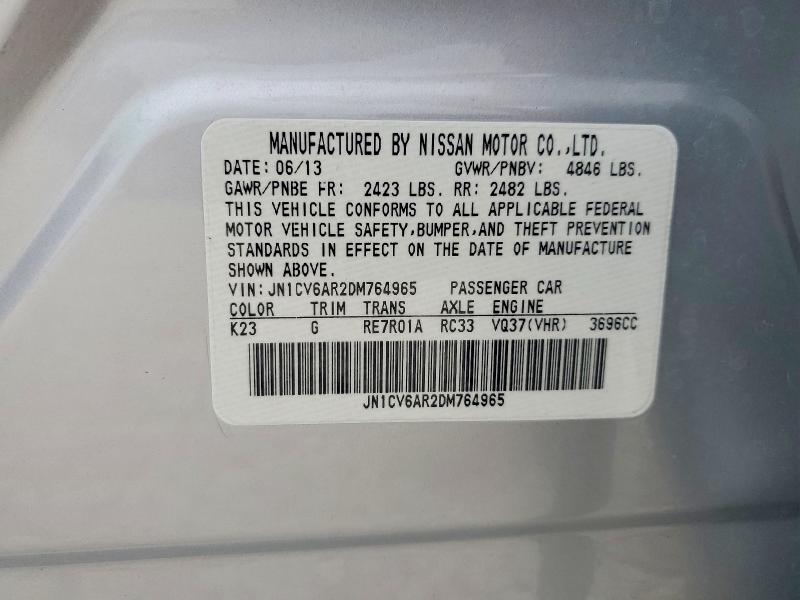 Продажа на аукционе авто 2013 Infiniti G37 Sedan, vin: JN1CV6AR2DM764965, номер лота: 49313096