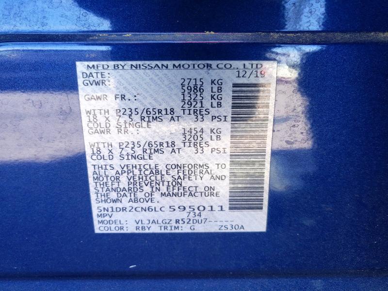Aukcja sprzedaży 2020 Nissan Pathfinder, vin: 5N1DR2CN6LC595011, numer aukcji: 49029196