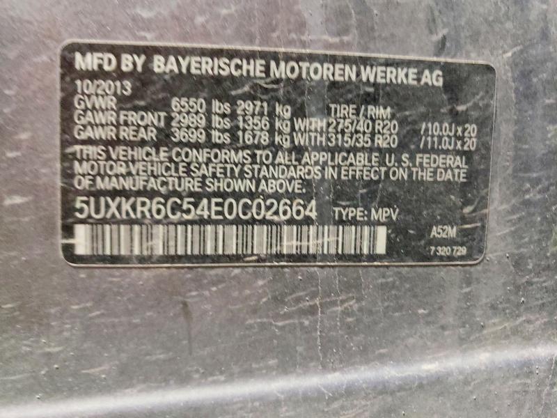 45984206 :رقم المزاد ، 5UXKR6C54E0C02664 vin ، 2014 Bmw X5 مزاد بيع