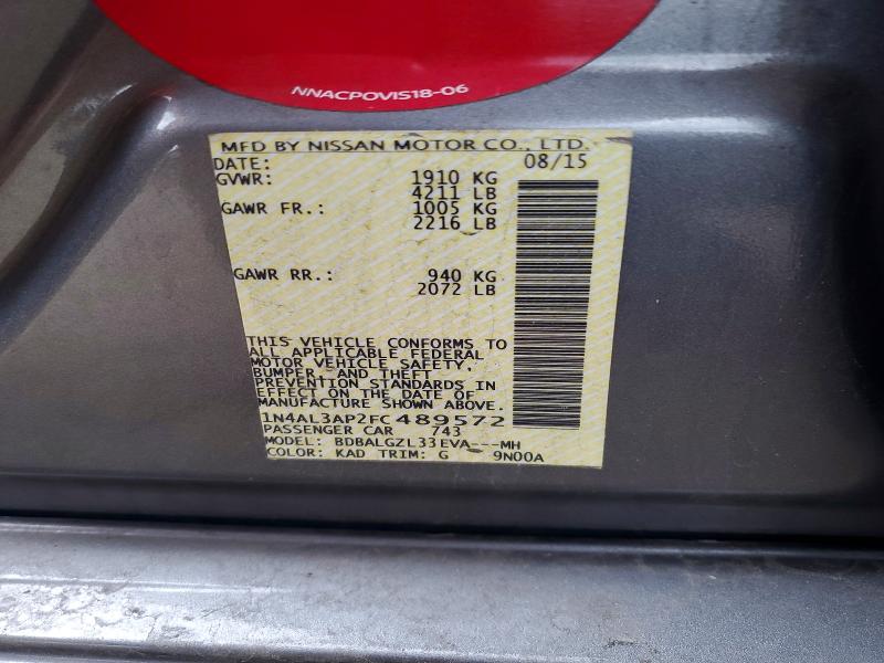 Aukcja sprzedaży 2015 Nissan Altima, vin: 1N4AL3AP2FC489572, numer aukcji: 48265296