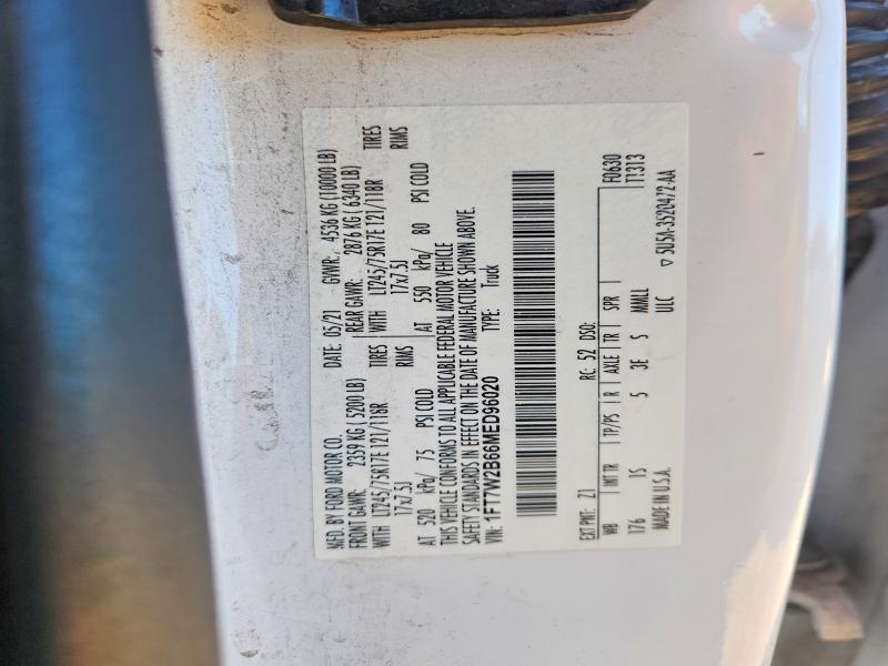 Aukcja sprzedaży 2021 Ford F250, vin: 1FT7W2B66MED96020, numer aukcji: 50060136