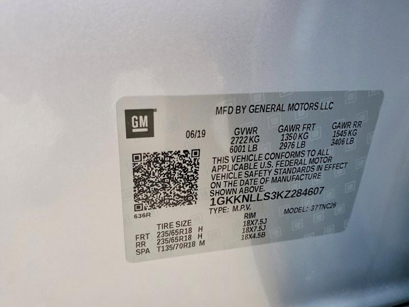 Aukcja sprzedaży 2019 Gmc Acadia, vin: 1GKKNLLS3KZ284607, numer aukcji: 51112546