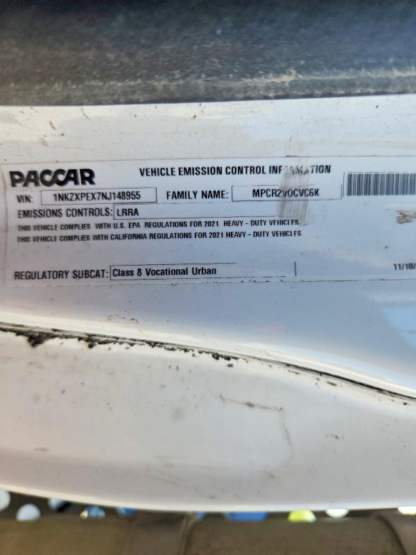 2022 Kenworth T880 მანქანა იყიდება აუქციონზე, vin: 1NKZXPEX7NJ148955, აუქციონის ნომერი: 49910196