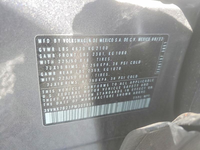 Aukcja sprzedaży 2023 Volkswagen Taos, vin: 3VVNX7B21PM309851, numer aukcji: 47372946
