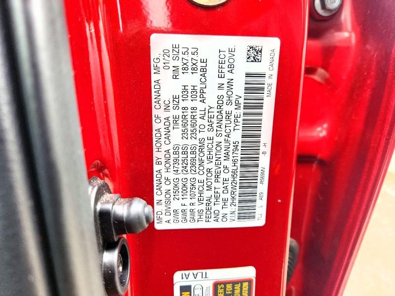51005346 :رقم المزاد ، 2HKRW2H56LH617945 vin ، 2020 Honda Cr-v مزاد بيع