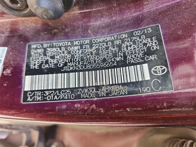 Aukcja sprzedaży 2013 Toyota Prius, vin: JTDKN3DU8D5596654, numer aukcji: 49513996