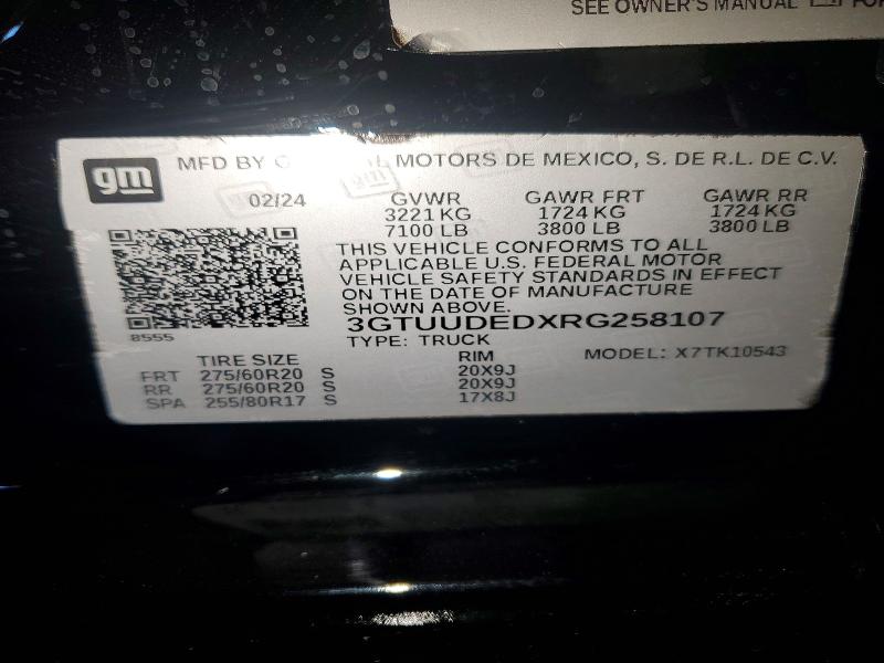 Aukcja sprzedaży 2024 Gmc Sierra, vin: 3GTUUDEDXRG258107, numer aukcji: 50170446