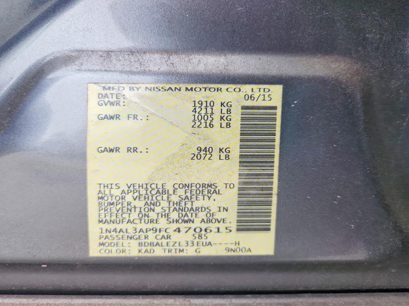 Продажа на аукционе авто 2015 Nissan Altima, vin: 1N4AL3AP9FC470615, номер лота: 51054736