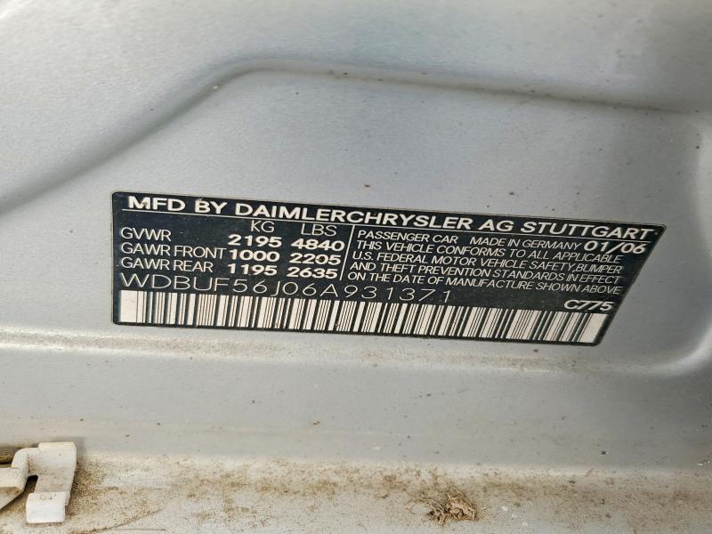 49858846 :رقم المزاد ، WDBUF56J06A931371 vin ، 2006 Mercedes-benz E-class مزاد بيع