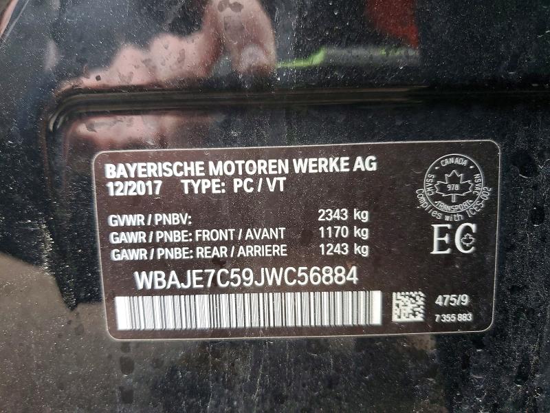 Aukcja sprzedaży 2018 Bmw 540, vin: WBAJE7C59JWC56884, numer aukcji: 48040696