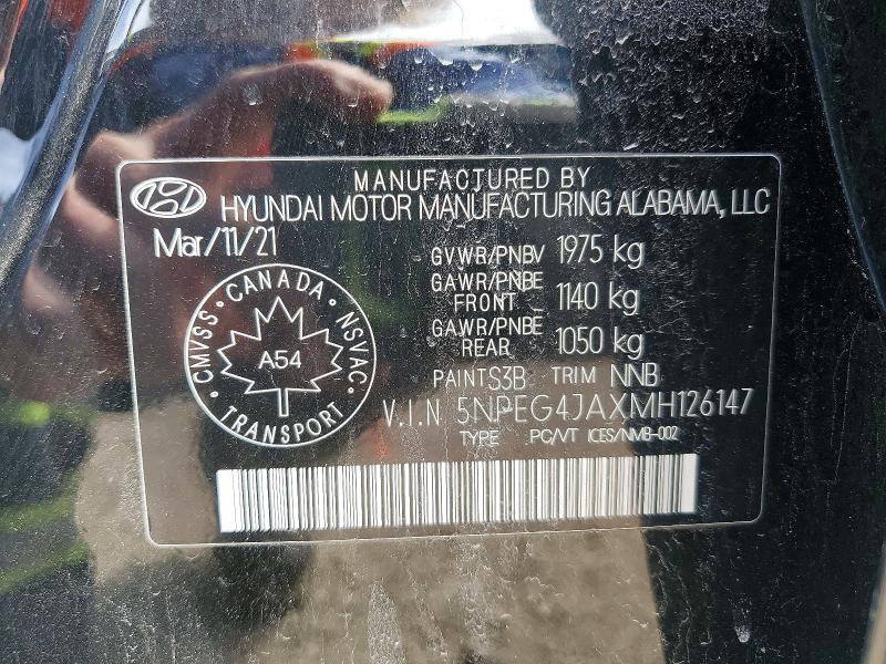 Продажа на аукционе авто 2021 Hyundai Sonata, vin: 5NPEG4JAXMH126147, номер лота: 48539286