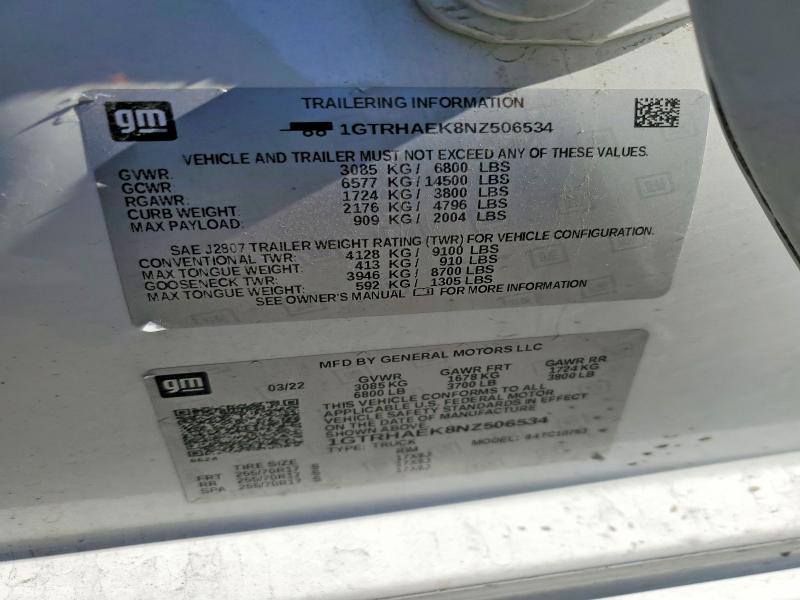 Продажа на аукционе авто 2022 Gmc Sierra, vin: 1GTRHAEK8NZ506534, номер лота: 51165376