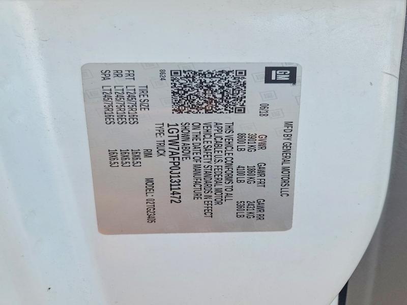 Продажа на аукционе авто 2018 Gmc Savana, vin: 1GTW7AFP0J1311472, номер лота: 48736536