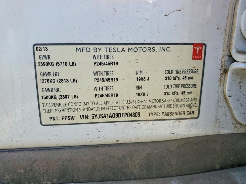 Продажа на аукционе авто 2013 Tesla Model S, vin: 5YJSA1AG9DFP04809, номер лота: 48305176