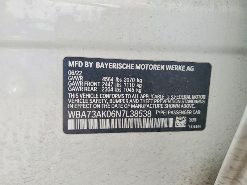 Продаж на аукціоні авто 2022 Bmw 228xi, vin: WBA73AK06N7L38538, номер лоту: 49445536