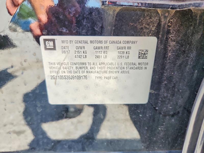 Aukcja sprzedaży 2018 Chevrolet Impala, vin: 2G1105S39J9109176, numer aukcji: 51268856