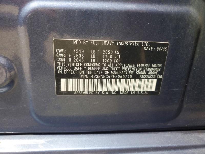 Aukcja sprzedaży 2015 Subaru Legacy, vin: 4S3BNBC63F3060710, numer aukcji: 49887866