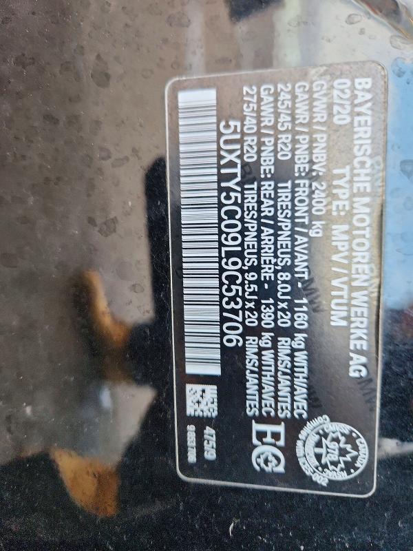 Aukcja sprzedaży 2020 Bmw X3, vin: 5UXTY5C09L9C53706, numer aukcji: 50018446
