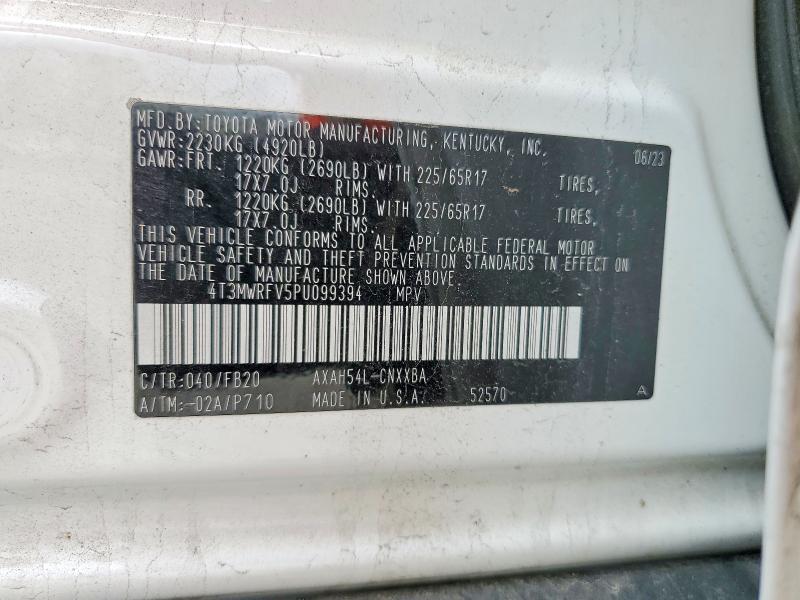 Aukcja sprzedaży 2023 Toyota Rav4, vin: 4T3MWRFV5PU099394, numer aukcji: 50970266