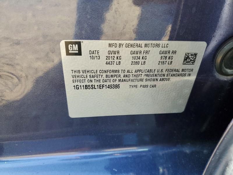 Продаж на аукціоні авто 2014 Chevrolet Malibu, vin: 1G11B5SL1EF149386, номер лоту: 51465826