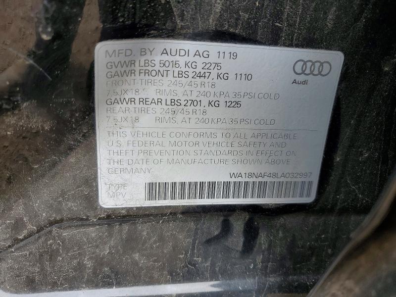 Продажа на аукционе авто 2020 Audi A4 Allroad, vin: WA18NAF48LA032997, номер лота: 51650446