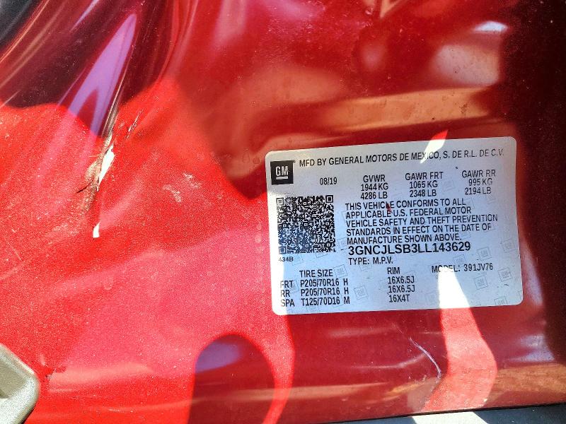 Продажа на аукционе авто 2020 Chevrolet Trax, vin: 3GNCJLSB3LL143629, номер лота: 51535526