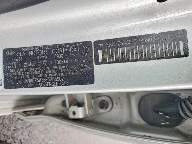 2015 Kia Forte მანქანა იყიდება აუქციონზე, vin: KNAFZ5A36F5285902, აუქციონის ნომერი: 49773756
