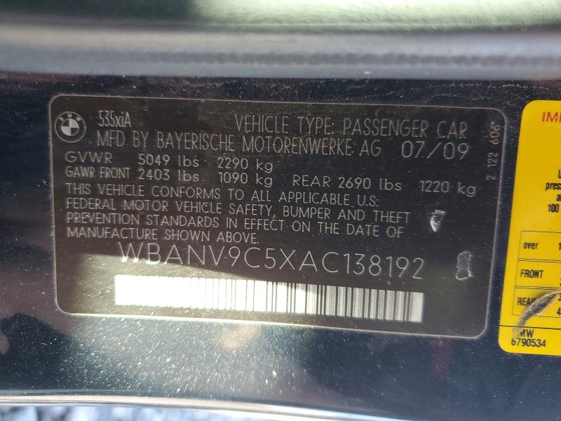 Продажа на аукционе авто 2010 Bmw 535, vin: WBANV9C5XAC138192, номер лота: 49147546