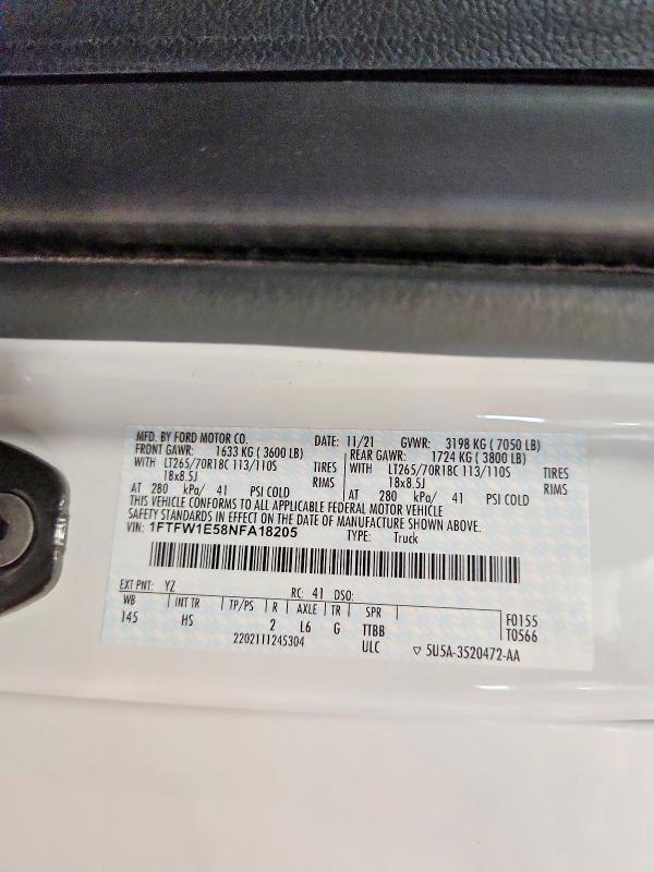 Aukcja sprzedaży 2022 Ford F150, vin: 1FTFW1E58NFA18205, numer aukcji: 49425086