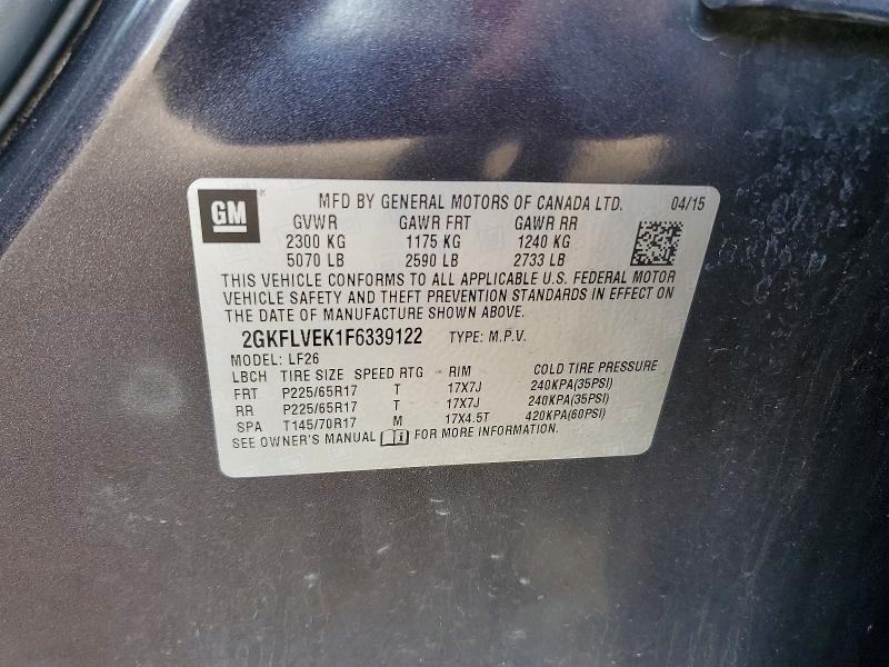 Продажа на аукционе авто 2015 Gmc Terrain, vin: 2GKFLVEK1F6339122, номер лота: 48389956