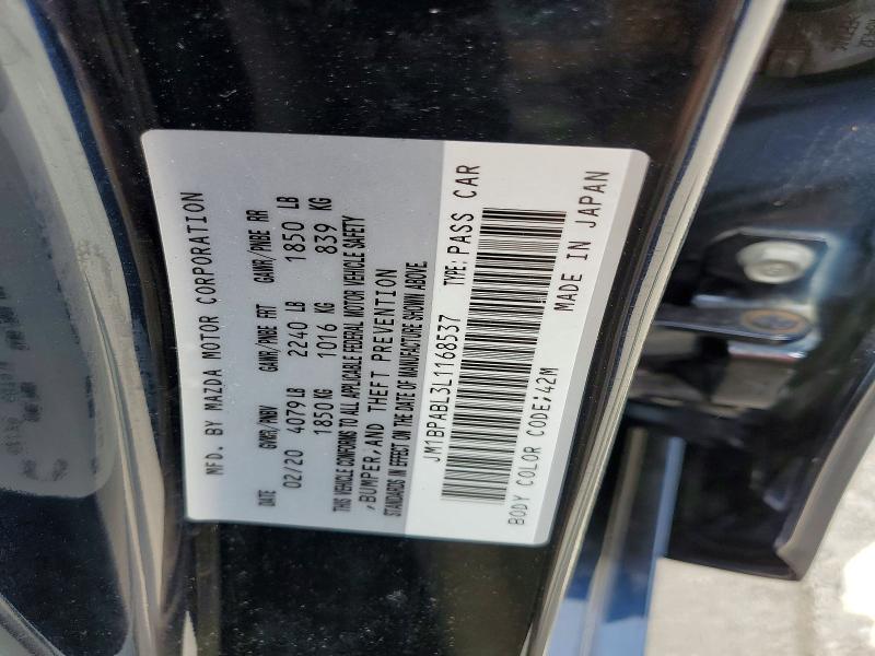 Продаж на аукціоні авто 2020 Mazda 3, vin: JM1BPABL3L1168537, номер лоту: 49529586