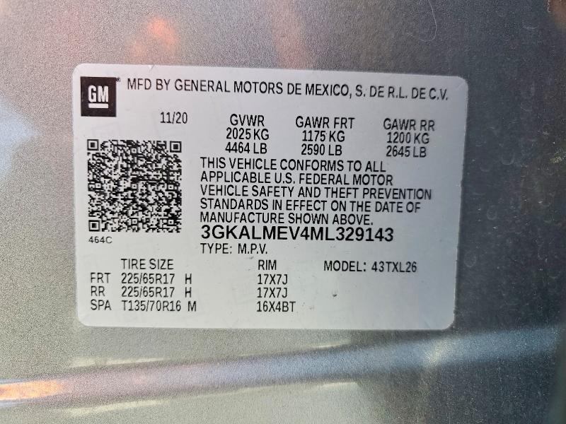 50529306 :رقم المزاد ، 3GKALMEV4ML329143 vin ، 2021 Gmc Terrain مزاد بيع