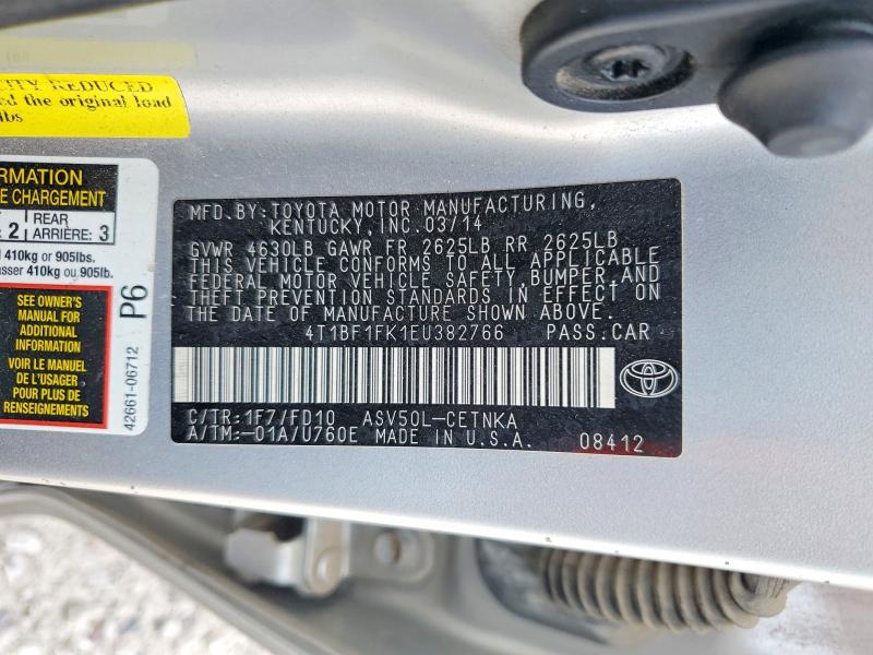 Продаж на аукціоні авто 2014 Toyota Camry, vin: 4T1BF1FK1EU382766, номер лоту: 51545136
