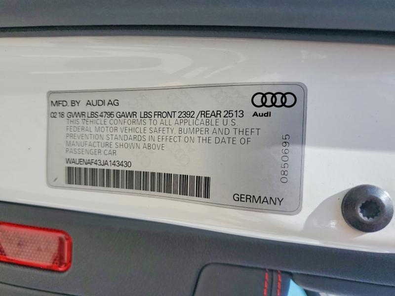 Продажа на аукционе авто 2018 Audi A4, vin: WAUENAF43JA143430, номер лота: 48449006