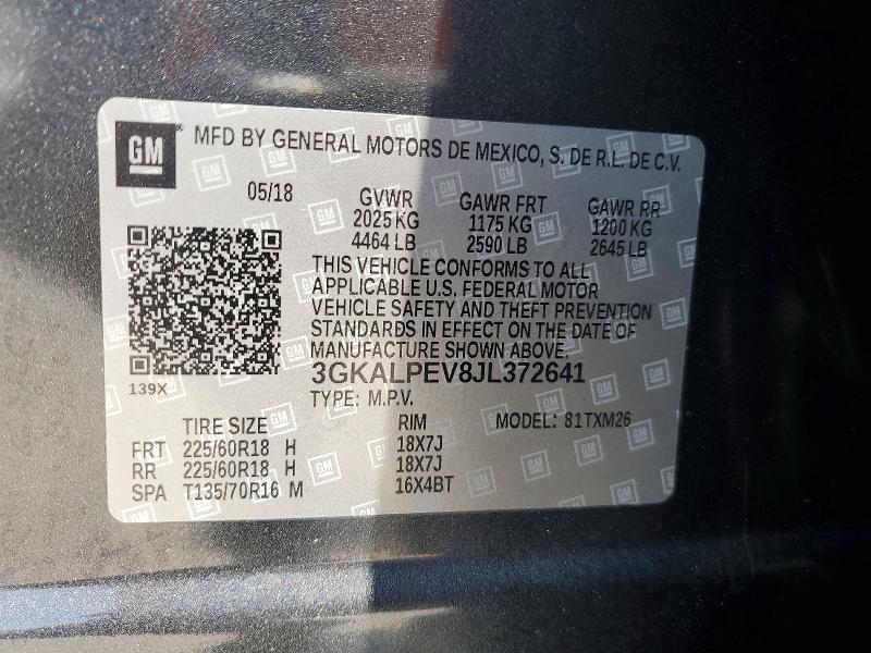 Продаж на аукціоні авто 2018 Gmc Terrain, vin: 3GKALPEV8JL372641, номер лоту: 50780616