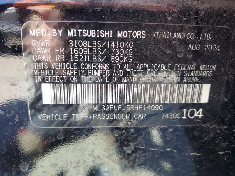 Продаж на аукціоні авто 2024 Mitsubishi Mirage, vin: ML32FUFJ5RHF14090, номер лоту: 48471466