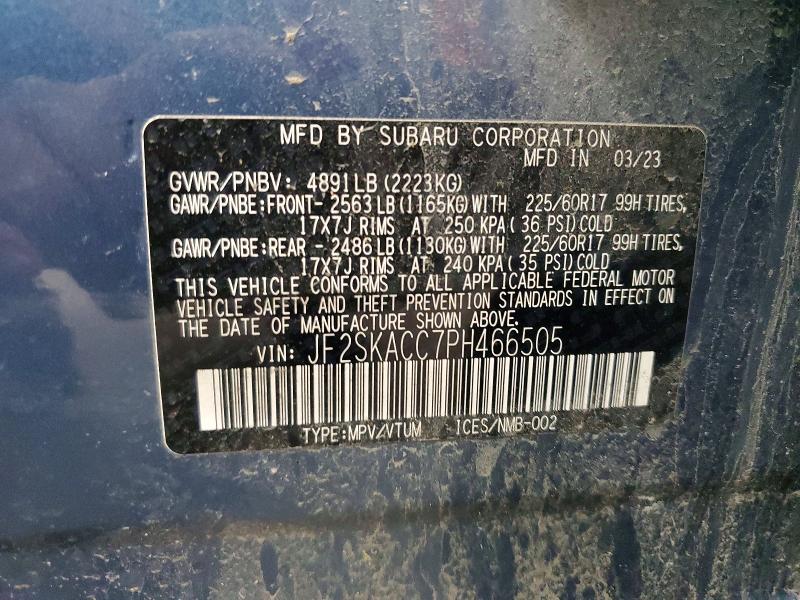 Aukcja sprzedaży 2023 Subaru Forester, vin: JF2SKACC7PH466505, numer aukcji: 51252186