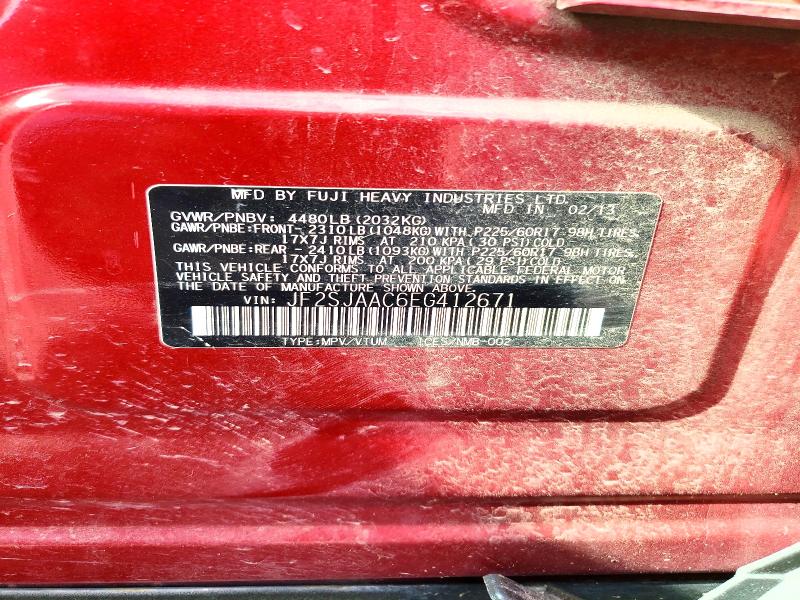 Продажа на аукционе авто 2014 Subaru Forester, vin: JF2SJAAC6EG412671, номер лота: 51660206