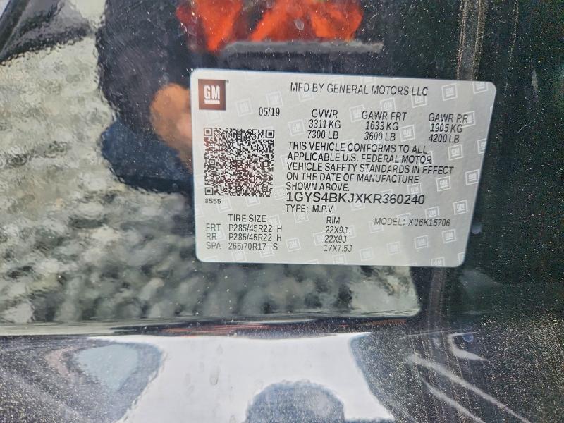 Продаж на аукціоні авто 2019 Cadillac Escalade, vin: 1GYS4BKJXKR360240, номер лоту: 50954236