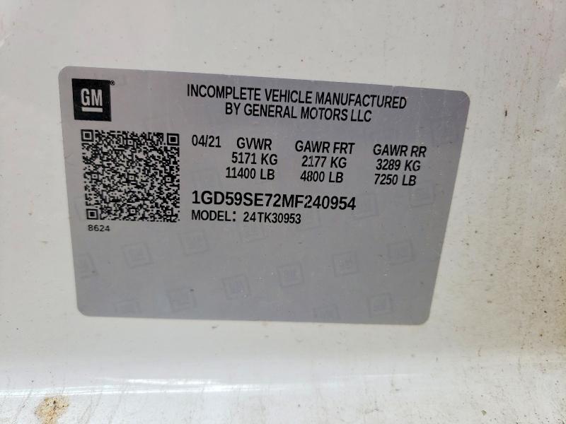 2021 Gmc Sierra მანქანა იყიდება აუქციონზე, vin: 1GD59SE72MF240954, აუქციონის ნომერი: 48761726