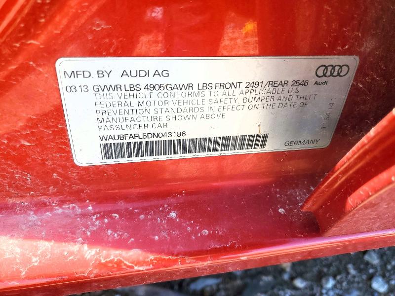 Продажа на аукционе авто 2013 Audi A4, vin: WAUBFAFL5DN043186, номер лота: 48312966