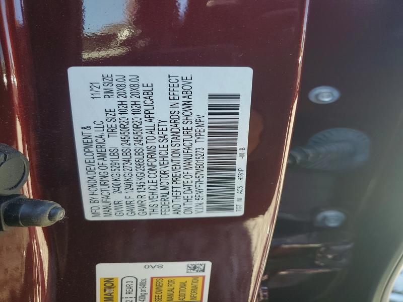 Aukcja sprzedaży 2021 Honda Passport, vin: 5FNYF7H57MB015273, numer aukcji: 50850346